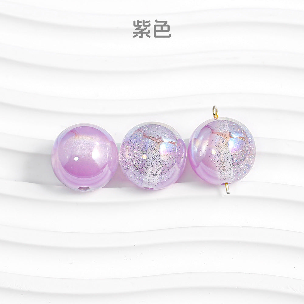 Wholesale 30pcs High Quality Through Hole Round Beads with Starry Sky DIY Beads