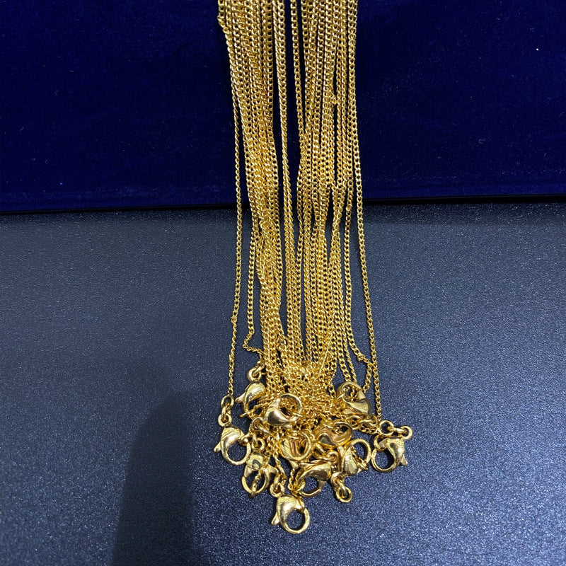 Wholesale 12pcs 24K Gold Plated Pendant Simple Necklaces