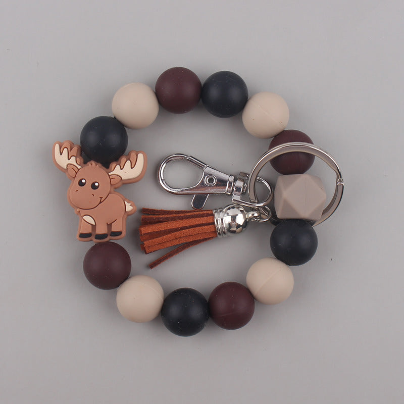 Wholesale Silicone Cartoon Beads Keychains