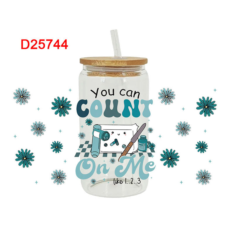 Wholesale Colorful Bow Medical Series 16oz Cup UV DTF Wraps