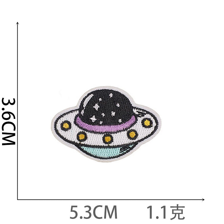 Wholesale Polyester Iron On Astronaut Embroidery Patches Space Rocket Planet Decorative Badges For Clothing Everyday Use