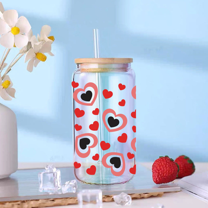 Wholesale  Little blue flower 16oz Cup UV DTF Wraps