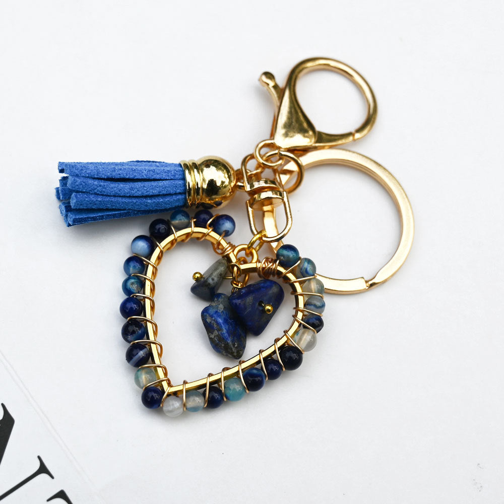 Wholesale  Natural Stone Keychain Bohemian Style