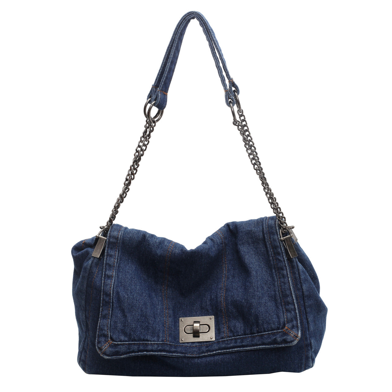 Wholesale Large Capacity Denim Chain Shoulder Crossbody Tote Bag