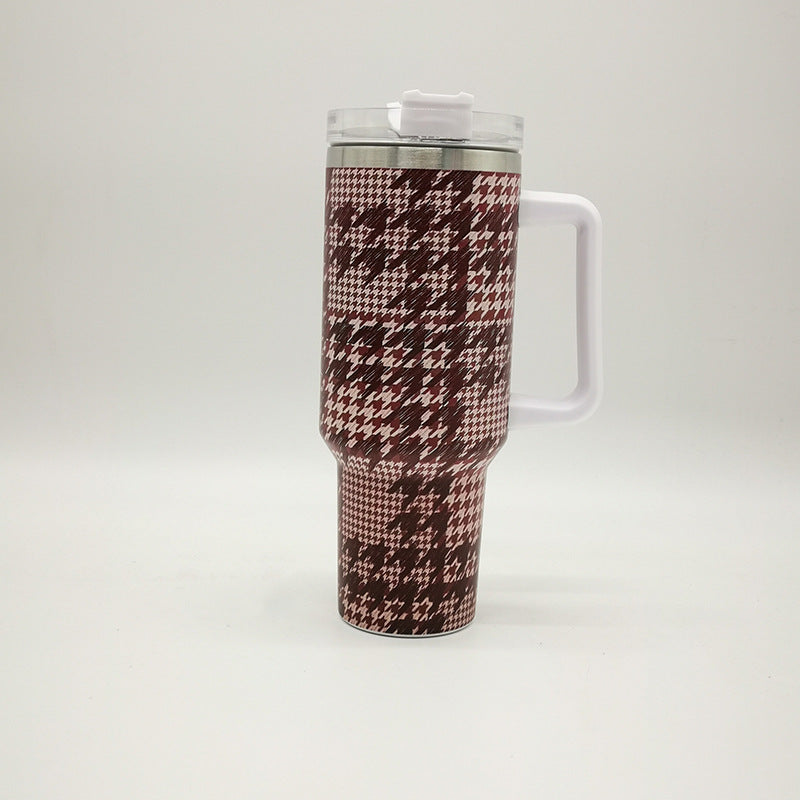 Wholesale Tumbler 40oz Houndstooth Portable Handle Large Capacity Ice Cup