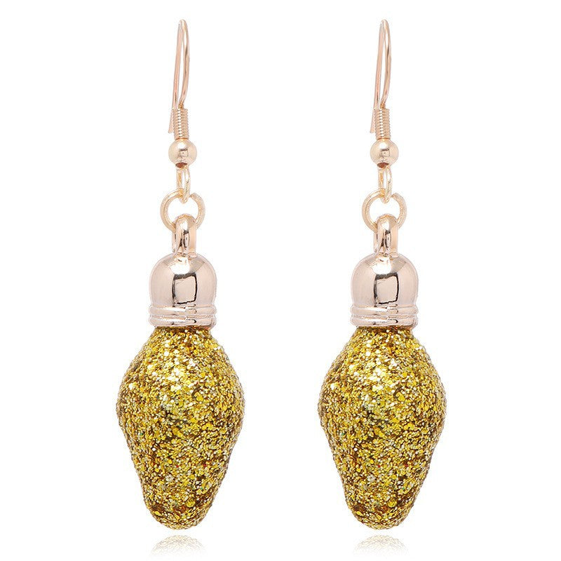 Wholesale Fashion Christmas Cute Cartoon Christmas Tree Bell Light Bulb Snowflake Alloy Earrings
