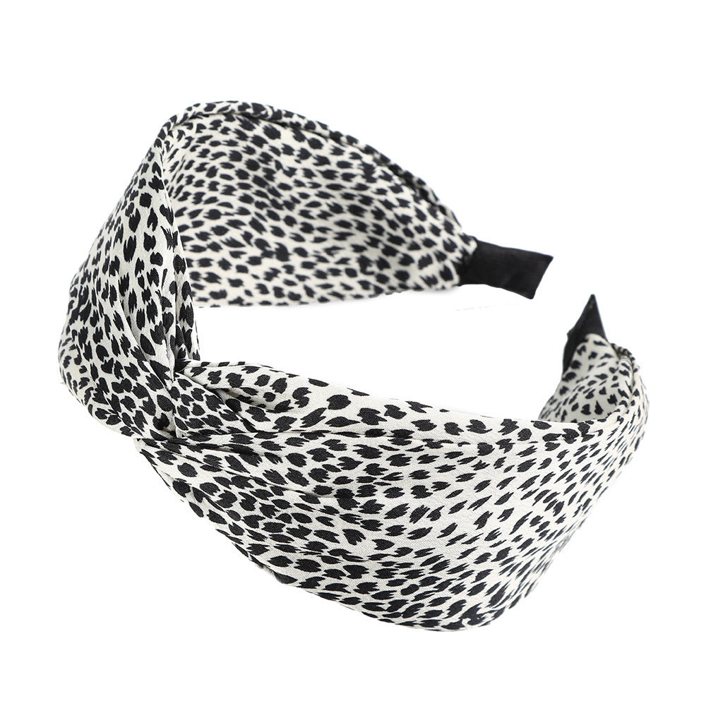 Wholesale Ancient Leopard Pattern Cross Fabric Hair Hoop