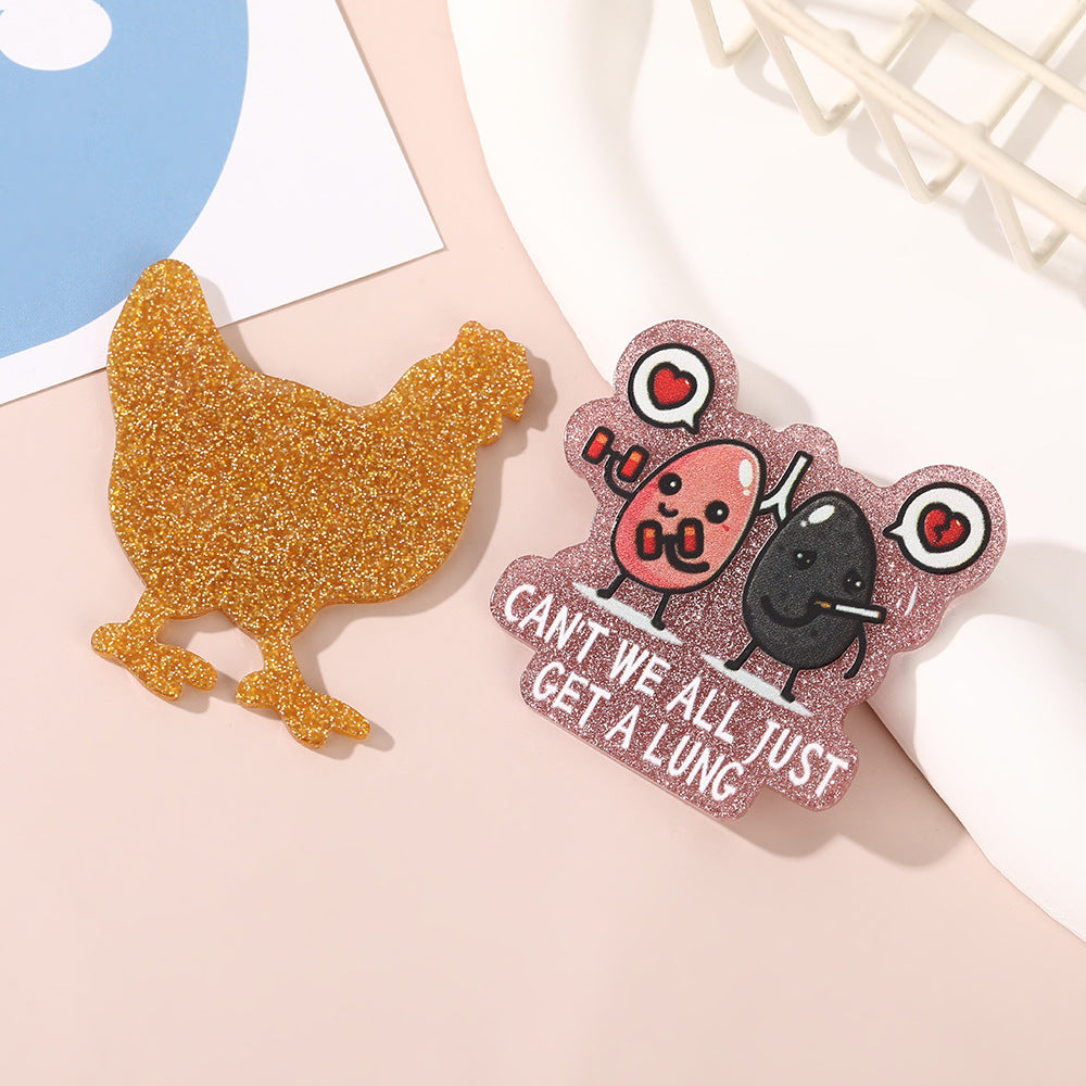 Wholesale 10pcs Loose Powder Acrylic Hairpin Patch