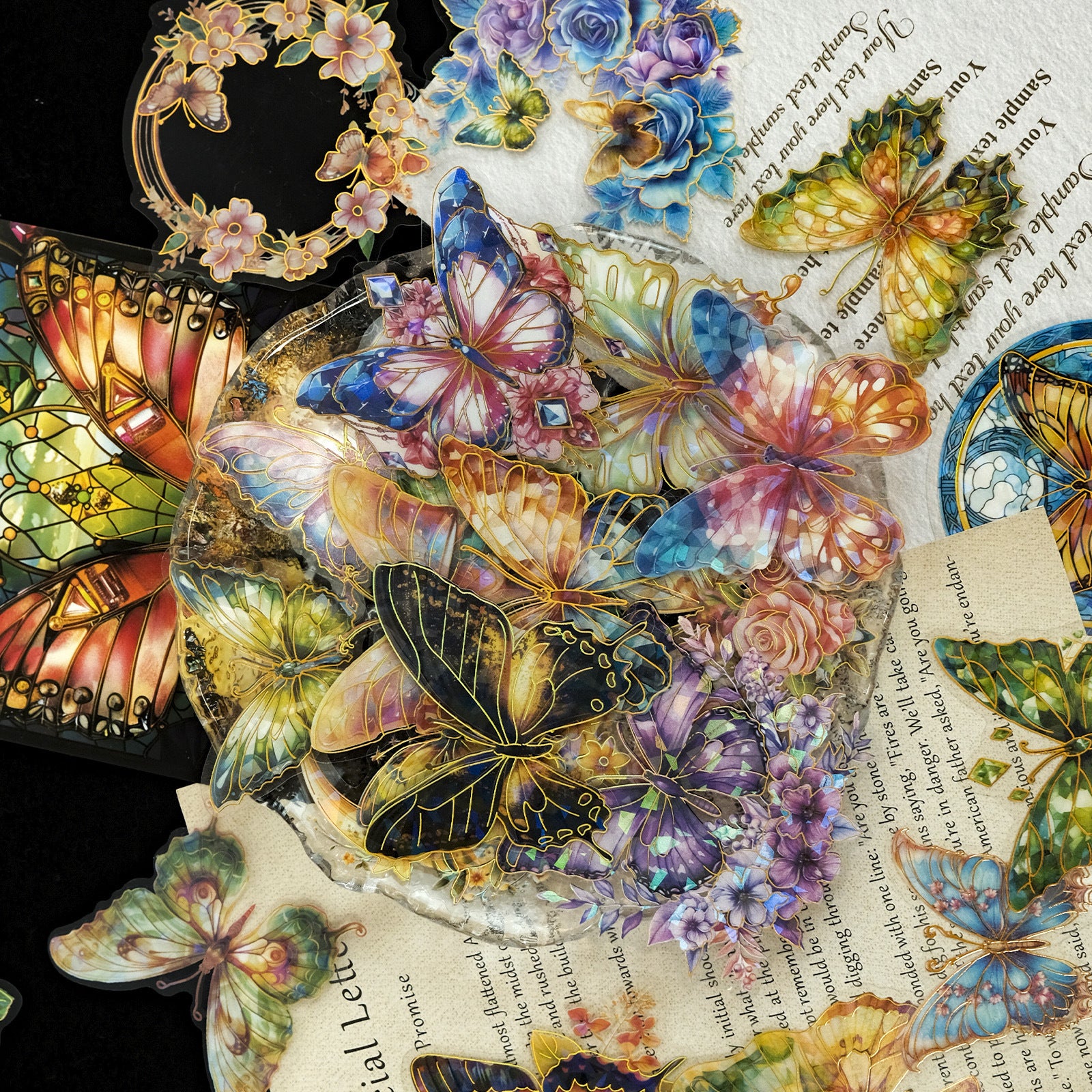 Wholesale 30pcs/pack laser transparent stickers natural scenery series