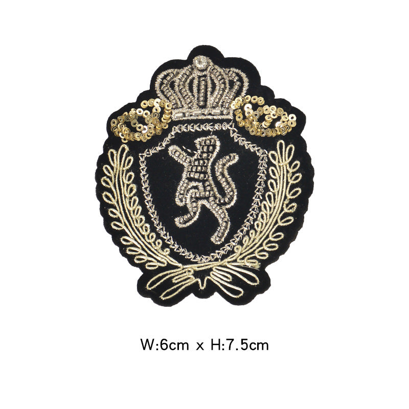 Wholesale College Style 3D Embroidered Tiger Badge Patch Beaded Felt Applique Fashion Accessory For Suit Or Towel Boutique Resale Gift