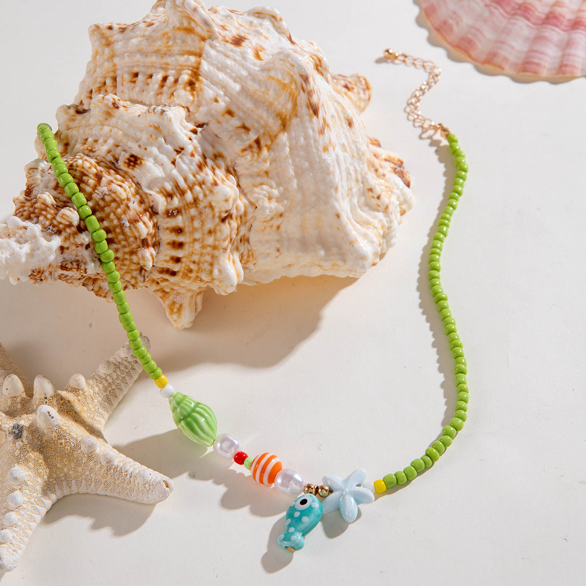 Wholesale 10 pieces/pack ocean style beach vacation beaded necklace