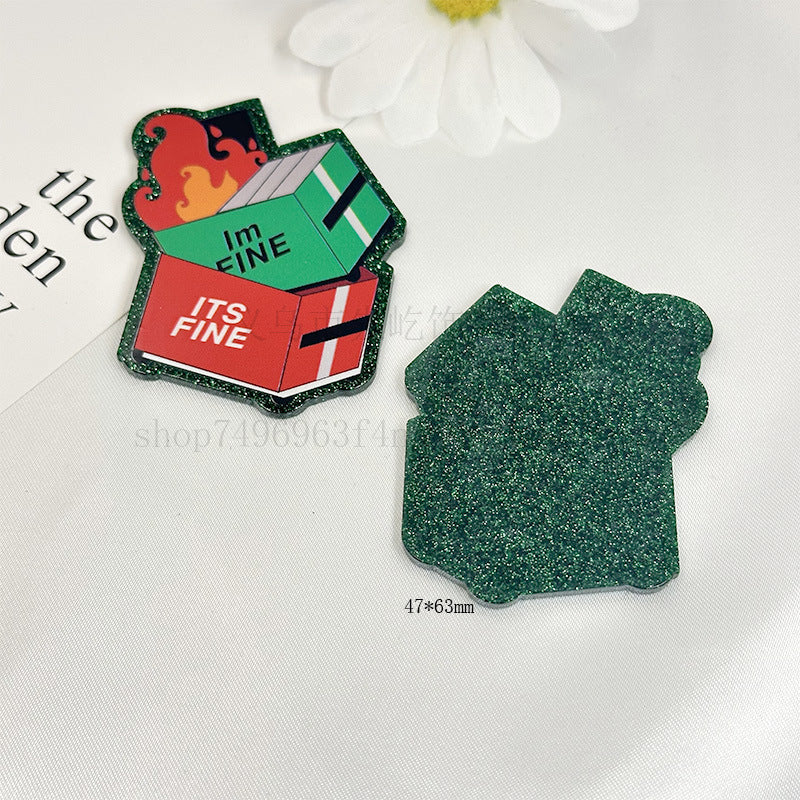 Wholesale 10pcs Cartoon Acrylic Letters Telescopic Buckle DIY Patch With