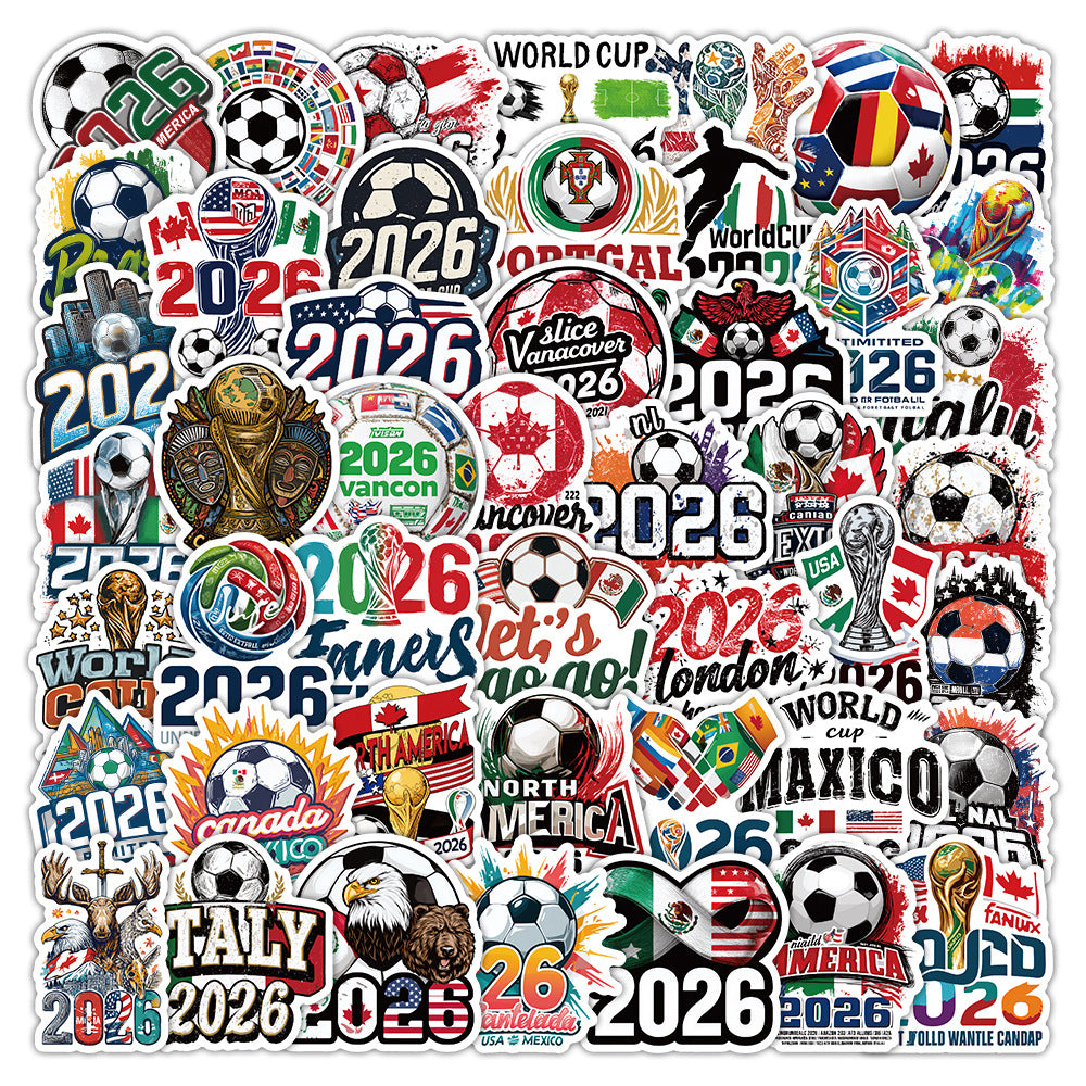 Wholesale 50 Cute Cartoon World Cup Waterproof Vinyl Stickers