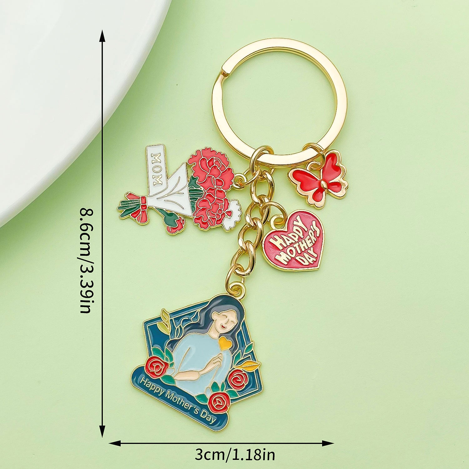 Wholesale Colorful butterfly metal keychain