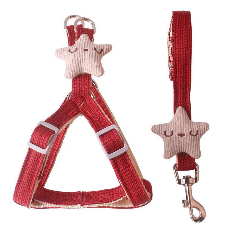Wholesale Pet Houndstooth Starfish Harness Leash