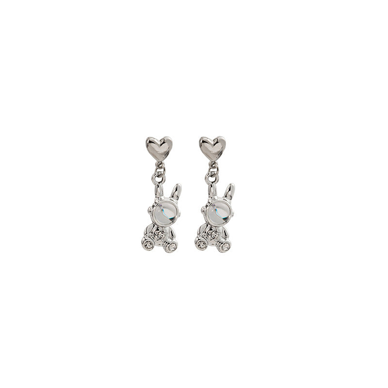 Wholesale Zircon Moon Astronaut Earrings
