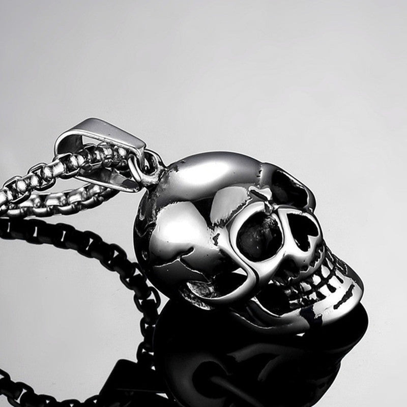 Wholesale Punk style personalized retro skull stainless steel necklace