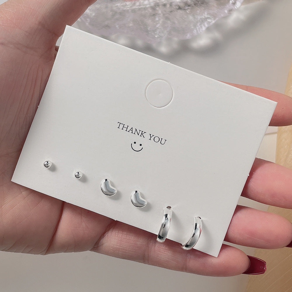 Wholesale S925 Silver Needle Geometric C Ring Circle Alloy Earrings