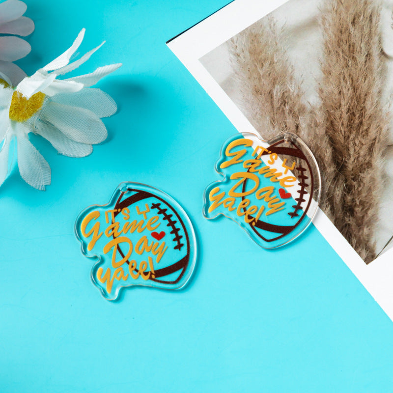 Wholesale 10pcs Acrylic DIY Double-sided Color Matching Letters Football Accessories