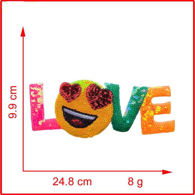 Wholesale  Valentine's Day Bead Embroidery Jewelry Sequin Embroidery Patch Cloth Stickers Clothing Accessories Factory Direct Supply