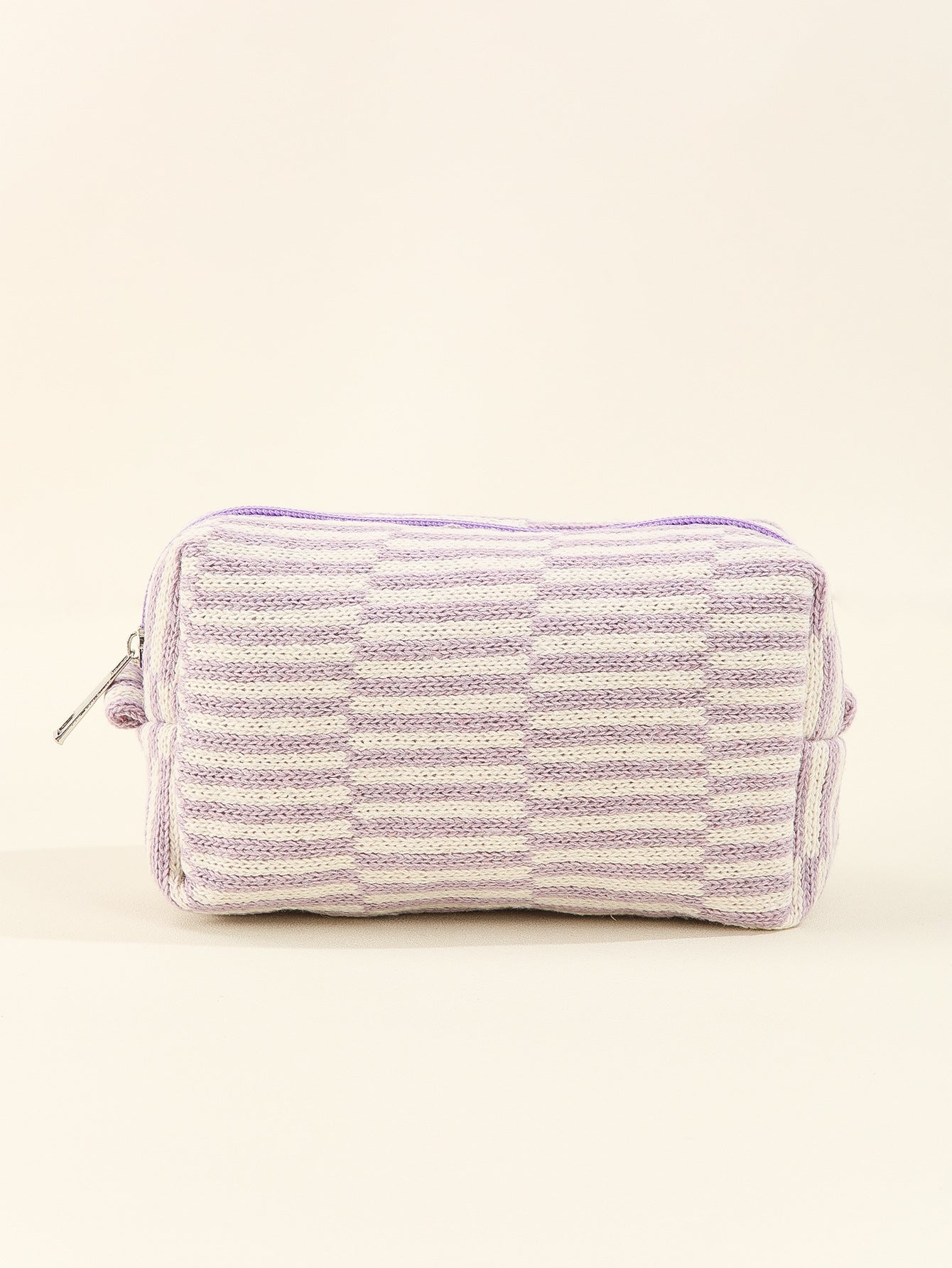 Wholesale Wool Knitted Striped Color Block Plaid Storage Bag