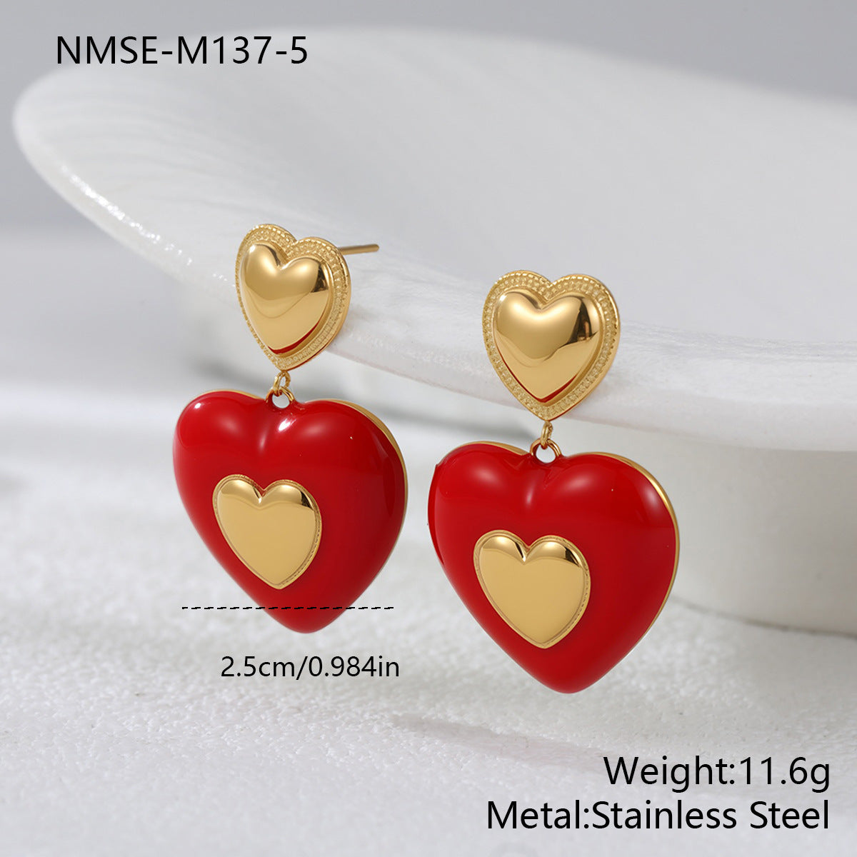Wholesale Colorful Flower Love Countryside Stainless Steel Earrings