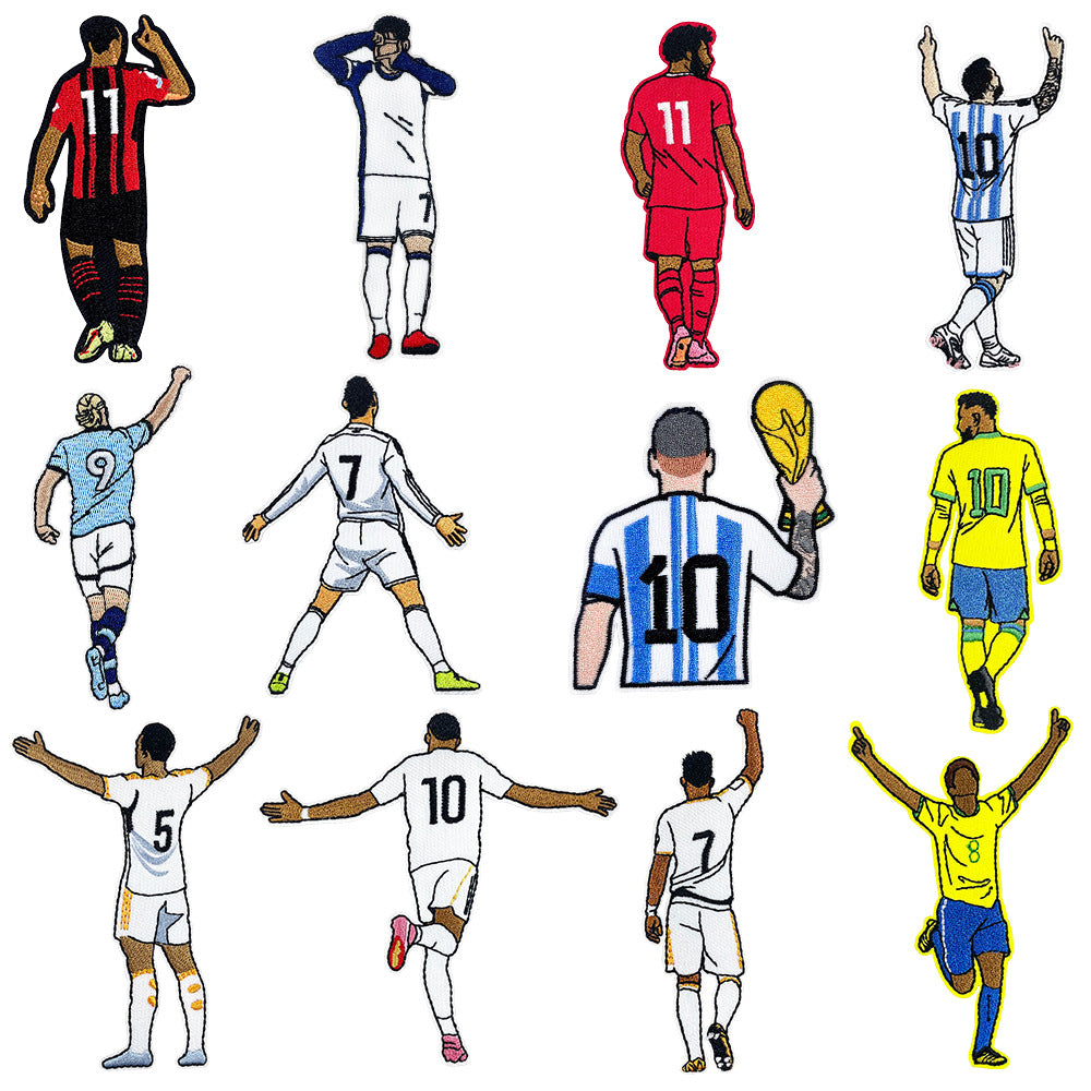 Wholesale Football Star Embroidered Patch Iron On DIY Cloth Badge For Clothing Stylish Fashion Accessory For Resale