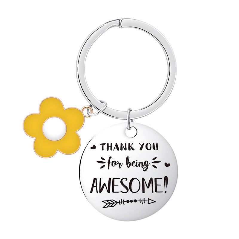 Wholesale Sunflower Inspirational Stainless Steel Keychains