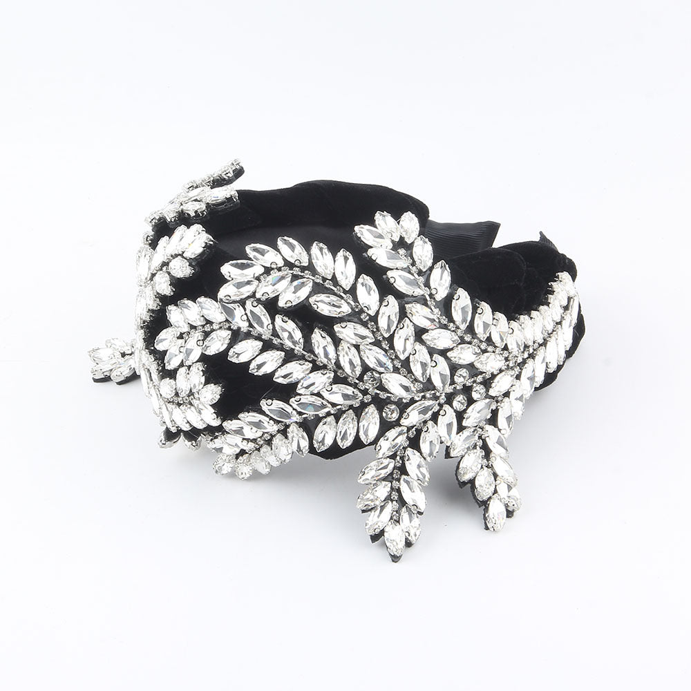 Wholesale Velvet diamond baroque ball braid headband