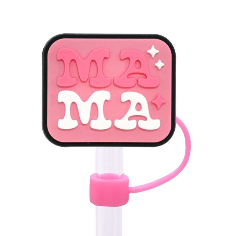 Wholesale  Random 100pcs/pack  Mother' s Day dust plug straw cap   Straw Tube Cap