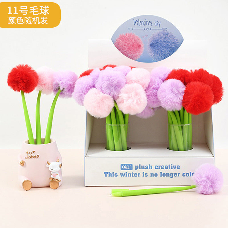 Wholesale Colorful flower soft silicone shaking  Plastic Pen