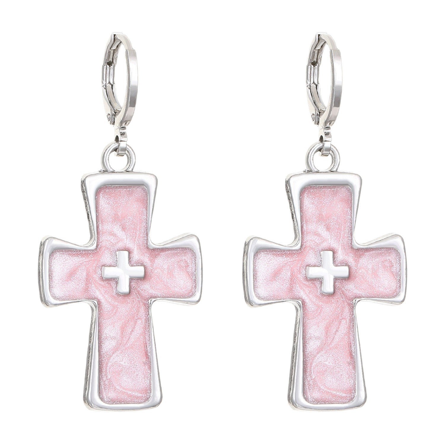 Wholesale Trendy Silver Cross Earrings For Women Hip Hop Party Jewelry Gift Boutique Accessory