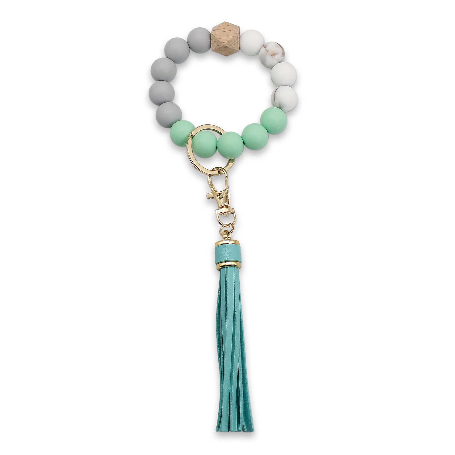 Wholesale Tassel Wood Beads Silicone Beads Wrist Keychain