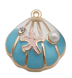 Wholesale Cute Cartoon Dropping Oil Dolphin Octopus Alloy DIY Necklace Pendant Accessories