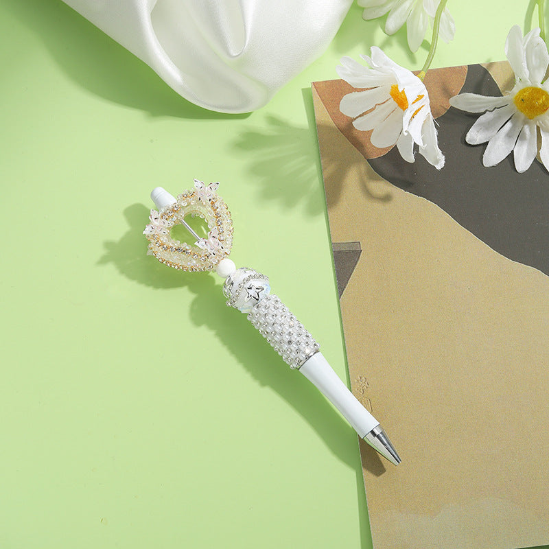 Wholesale Beaded Pens Colorful Handmade Beaded Twisting Rhinestone Love Pen