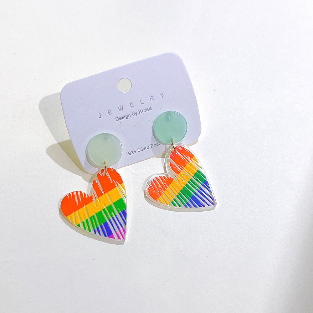 Pendientes de coloridos acrílicos acrílicos al por mayor arcoiris
