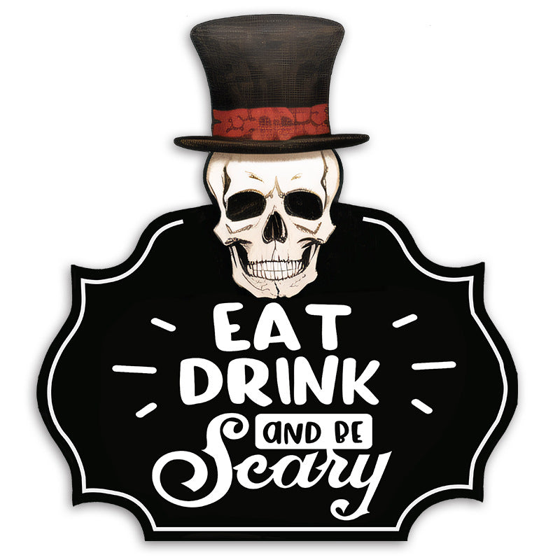 Wholesale Halloween Skeleton Decoration Wooden Doorplates