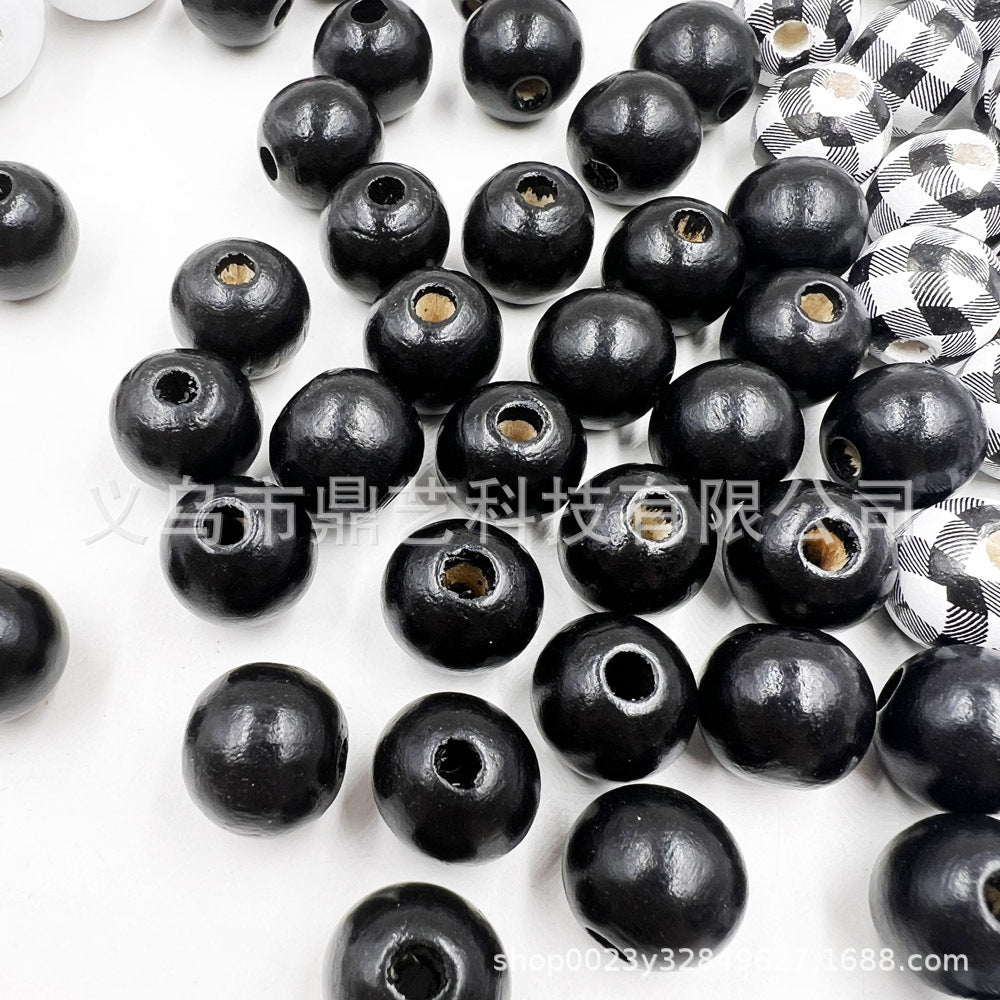 Wholesale 100pcs/pack Christmas Wooden Beads Snowman Beads