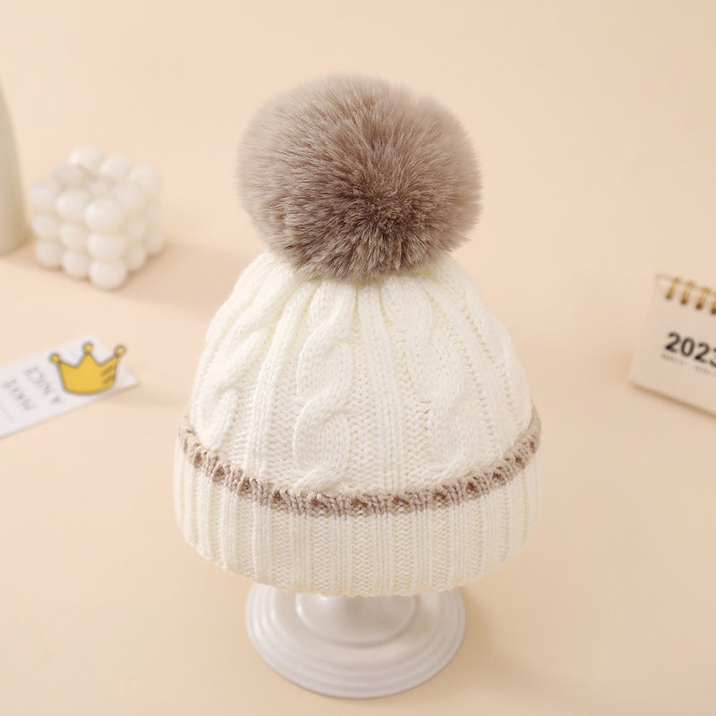 Wholesale Winter 0-12 Months Baby Hat Knitted Hat Outdoor Cold-proof Woolen Hat