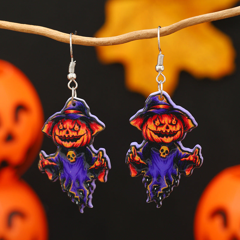 Wholesale  Pumpkin Ghost Sweet Cool Style Acrylic Earrings