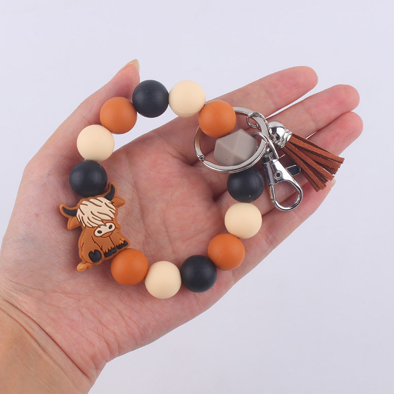 Wholesale Silicone Cartoon Beads Keychains