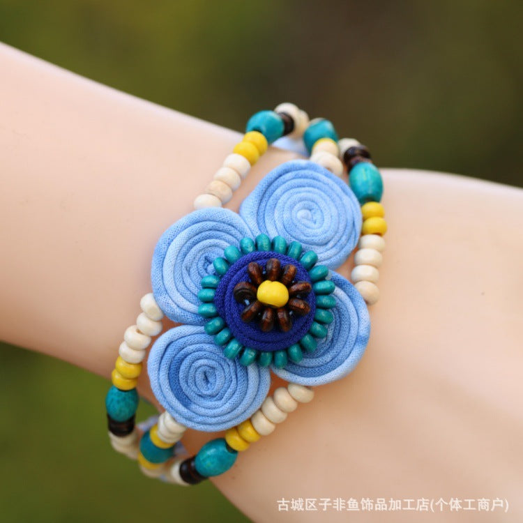 Wholesale fabric tie-dye bracelet ethnic style handmade bracelet