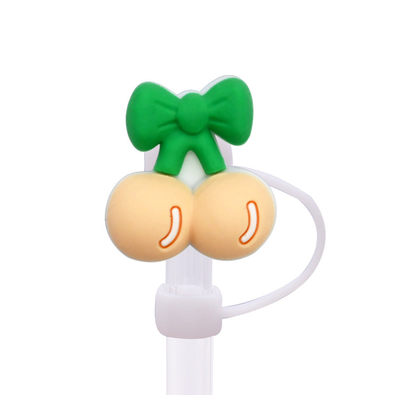 Wholesale Random 100pcs 10MM multicolor cherry  dust plug straw accessories