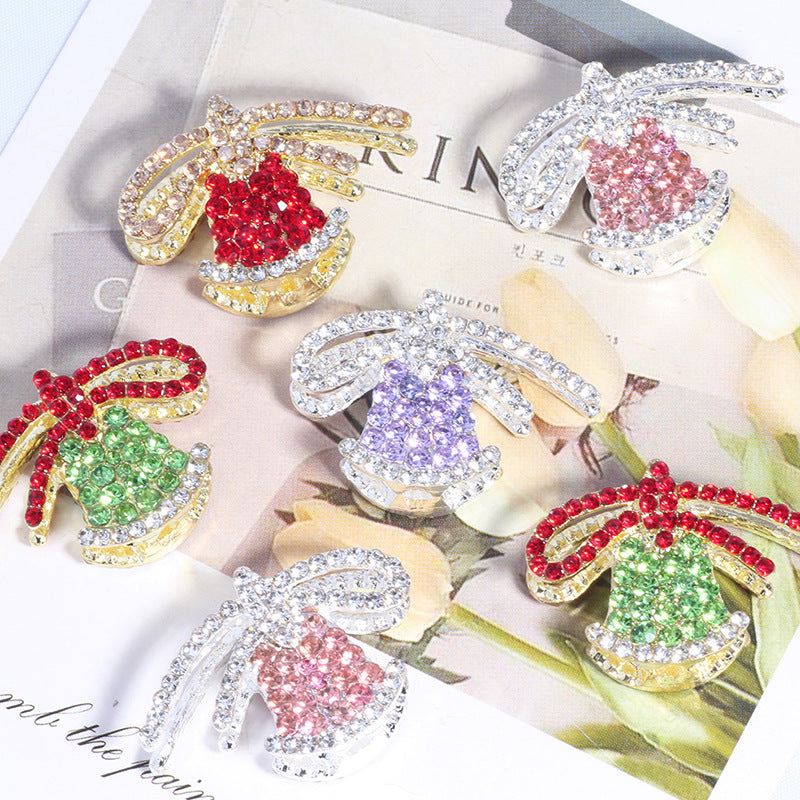 Wholesale 5pcs/pack Alloy Christmas bell Jingle Bell can wear straight hole beads DIY mobile phone chain key chain bag chain accessories