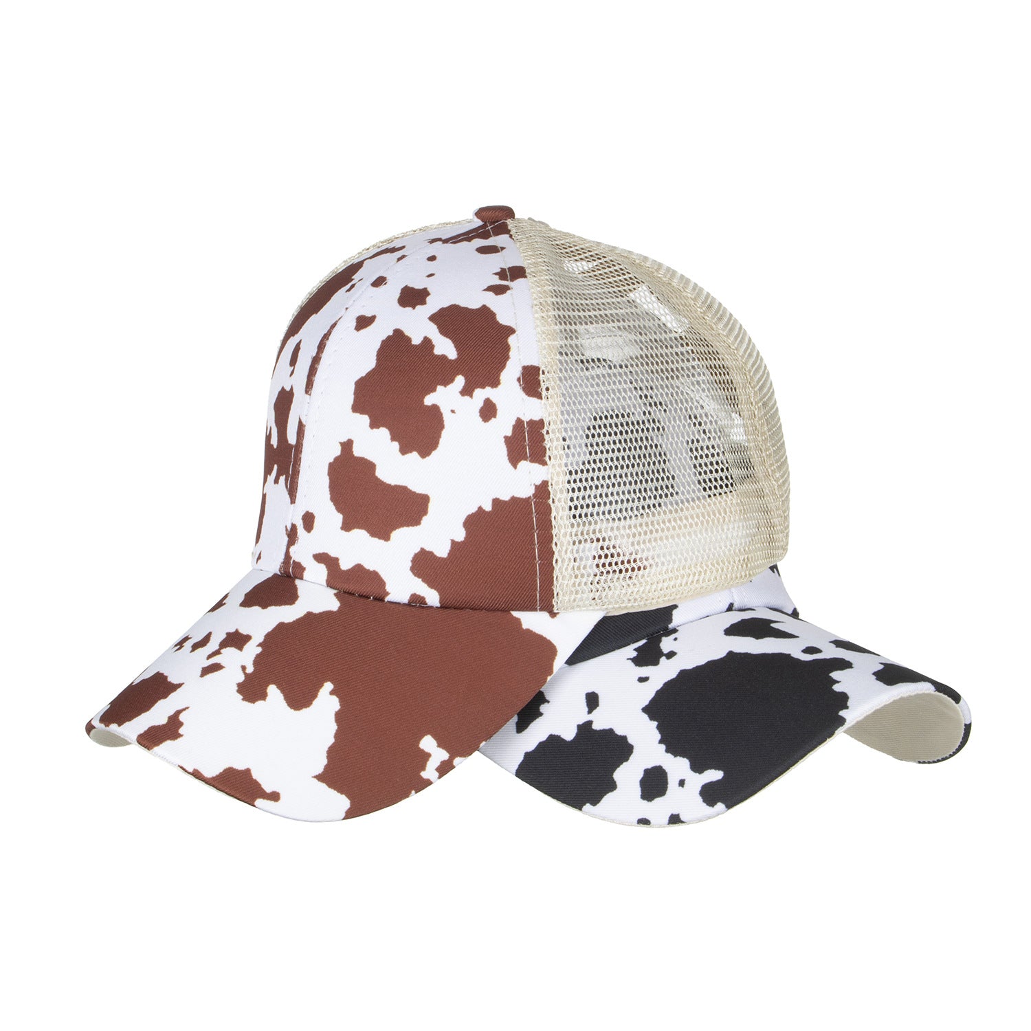 Wholesale Women's spring and summer new dairy cross elastic net ponytail baseball cap cap cap sun hat sunshade cap B797