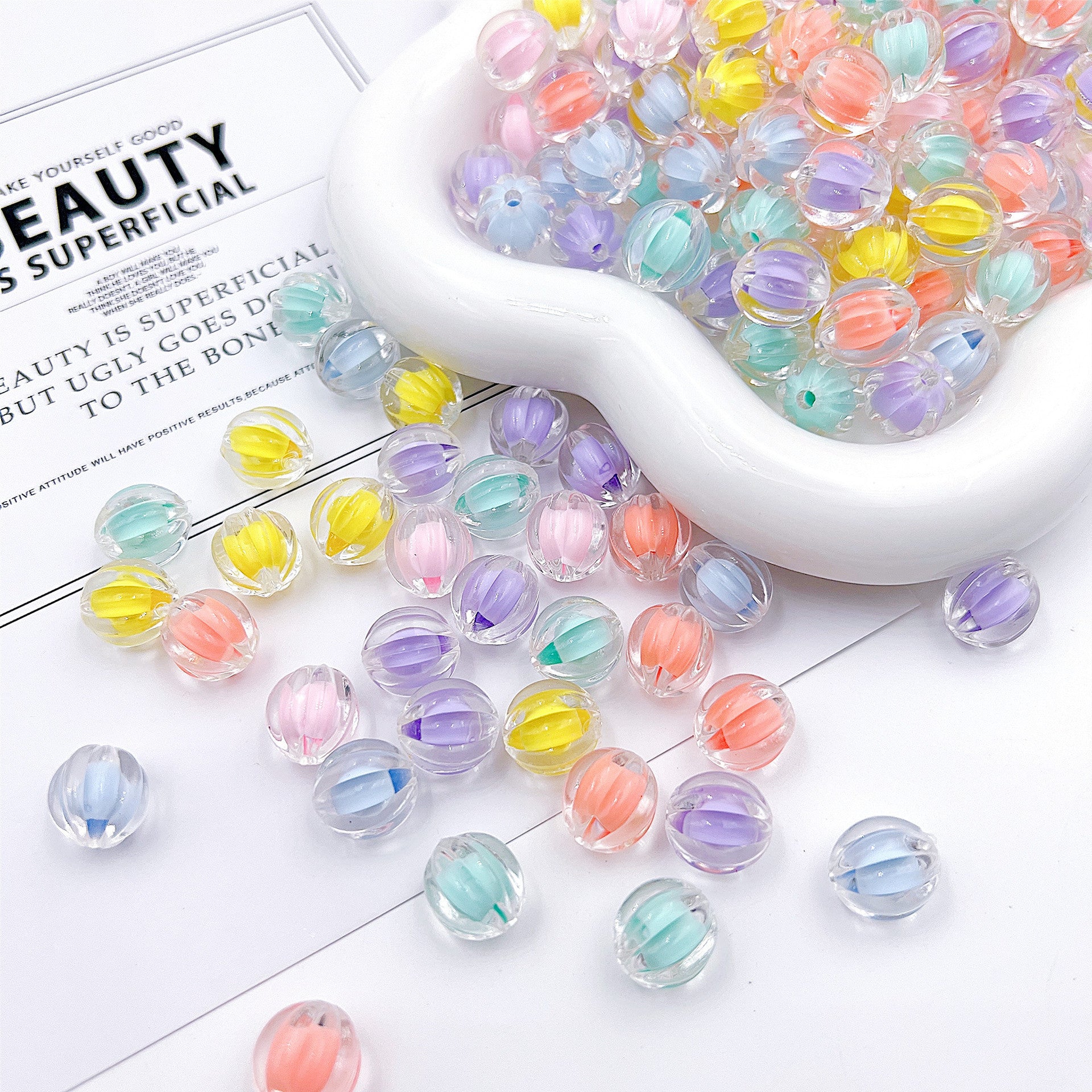 Wholesale Five Packs Acrylic Transparent Beads
