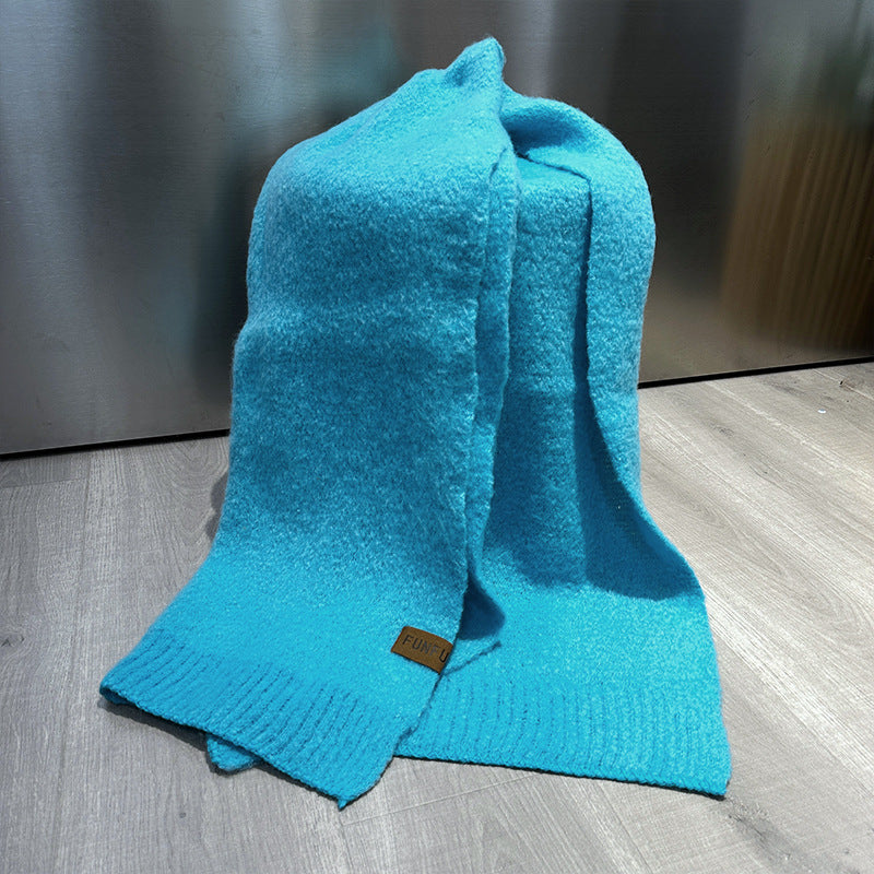 Wholesale Autumn and Winter Warm Solid Color High-end Knitted Scarf