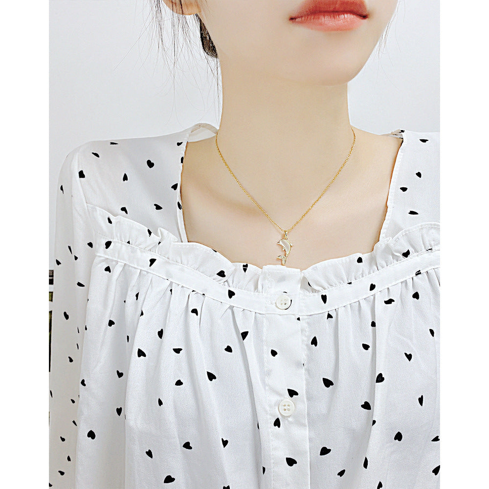 Wholesale Small Dolphin Clavicle Chain Stainless Steel Necklace