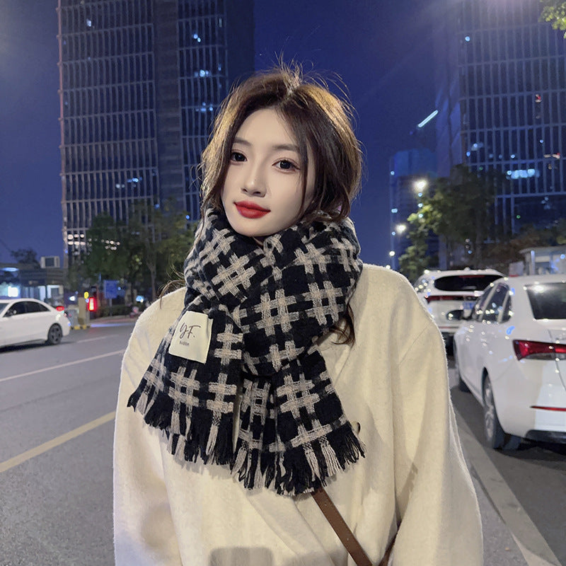 Wholesale Tic-tac-toe Warm Thickened Imitation Cashmere Scarf