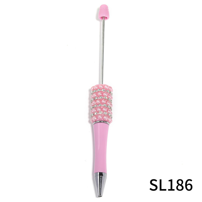 Wholesale 5pcs/pack Heavy Industry DIY Beadable  Pen Multicolor Pearl Beaded Pen